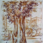 Old trees. Pastel on paper.
size 52 x 30cm