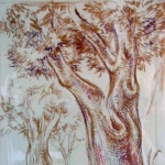 Old trees. Pastel on paper.
size 52 x 30cm