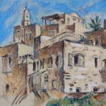 Pastel. Paper.  size 42 x 32cm
Old Jaffa.