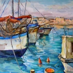 oil on canvas.  size 45 x 35cm
Old Jaffa. Port.