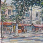 oil on canvas. size 45 X 35cm
Street in Tel Aviv.