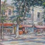 oil on canvas. size 45 X 35cm
Street in Tel Aviv.