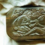 Satir and Nymph.
Jasper. size 8.5 x 5cm
Cameo. Box cover.