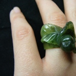 Nephrite carved.
Ring.