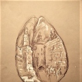 scetch for sea shell cameo ,,jerusalem,,
paper toned, pencil,whitewash
45 * 30,5cm