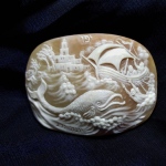 shell cameo   - Old Jaffa. the Prophet Jonah and the Whale   5.8  * 4.5cm