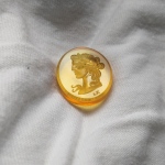 Antique gem replic. Intaglio handcarved.
Golden Topaz. size 18 * 16mm