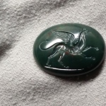 antique gem replica.Griffin.intaglio handcarved.
jasper. size24 *18mm