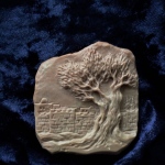 Judaica.Handcarved cameo,, Old City Jerusalem,,
jerusalem stone.size 5.3 * 4,9cm