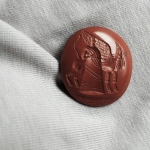 handcarved intaglio.replica of ancient Hellenistic motifs.
jasper stone 25 * 23mm