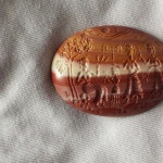 handcarved intaglio,ancient seals replica.
Crete-Mycenaean period.
Jasper stone.
size 40 * 30mm