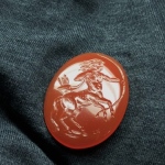 handcarved intaglio.ancient gem replica.
mythologycal image-Centaur size 31 * 24mm
carnelian stone