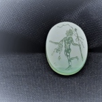 handcarved intaglio,ancient gem replica.
mythology image-dancing Satyr.
agate stone
size 18.9 * 14.7mm