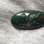 handcarved intaglio,ancient gem replica,
mythology image-Gryffin,
bloodstone,
size 30 * 15,2mm