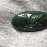 handcarved intaglio,ancient gem replica,
mythology image-Gryffin,
bloodstone,
size 30 * 15,2mm