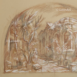 working process.
preliminary sketch